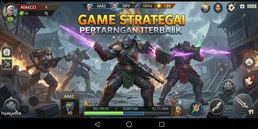 Tampilan gameplay AA62 yang intens dan strategis.