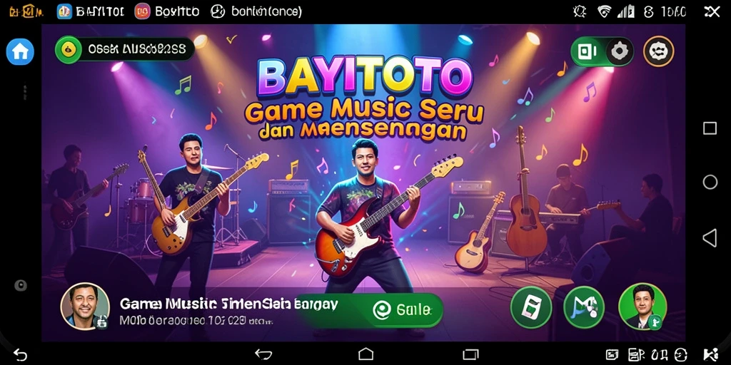Screenshot utama menunjukkan pemain menikmati alunan musik dalam BAYITOTO.