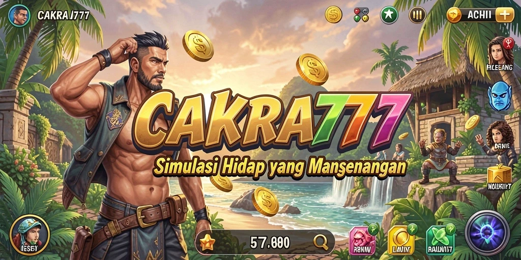 Screenshot gameplay CAKRA777 yang menampilkan interaksi karakter dalam simulasi.