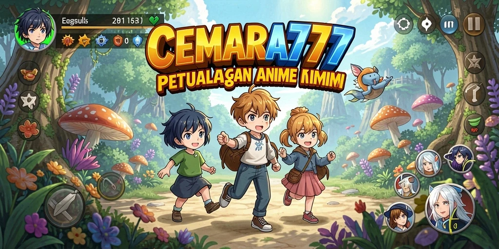 Tampilan gameplay menarik yang berlangsung di dunia Anime.