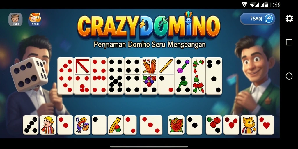 Tangkapan layar gameplay seru di CRAZYDOMINO.