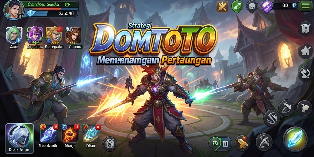 Screenshot gameplay DOMTOTO menunjukkan aksi strategi yang menarik.