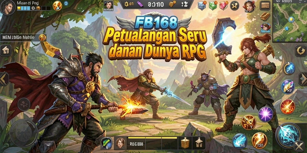 Screenshot FB168 menunjukkan aksi seru dalam pertarungan RPG.