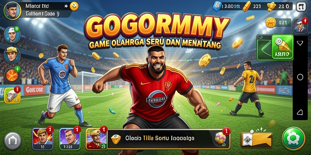 Screenshot GOGORUMMY menampilkan aksi seru gameplay olahraga.
