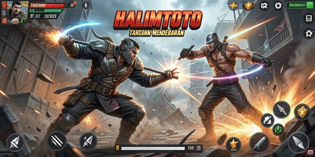 Tampilan menegangkan dari gameplay HALIMTOTO yang penuh aksi.