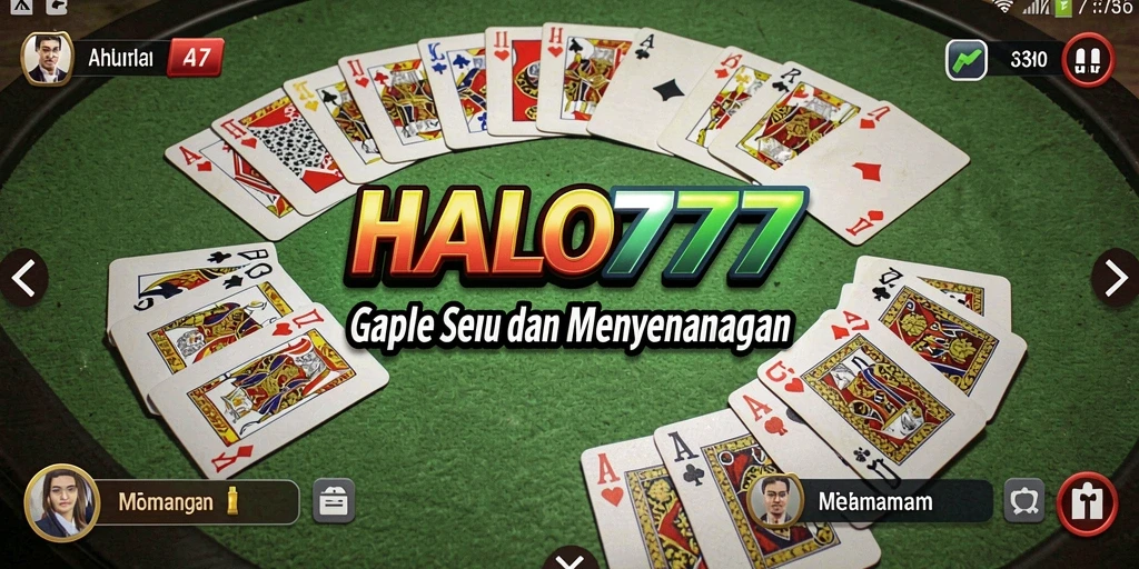 Screenshot gameplay HALO777 dengan pemain yang sedang bermain Gaple.