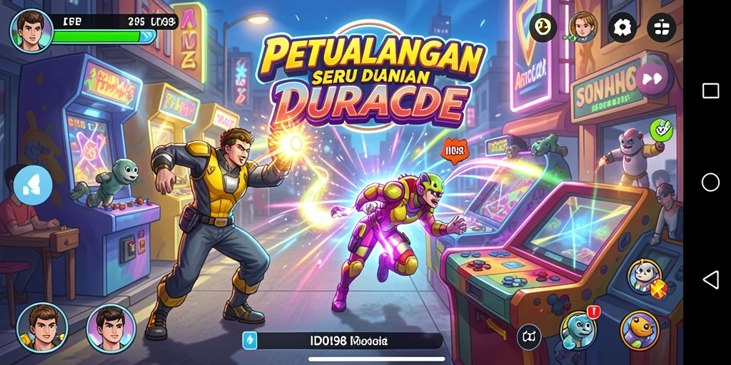 Screenshot ID098 menampilkan aksi seru gameplay Arcade.