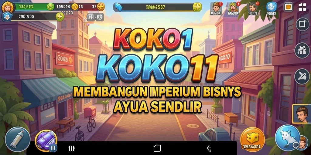 Tangkapan layar KOKO11 menampilkan gameplay menarik membangun imperium bisnis.