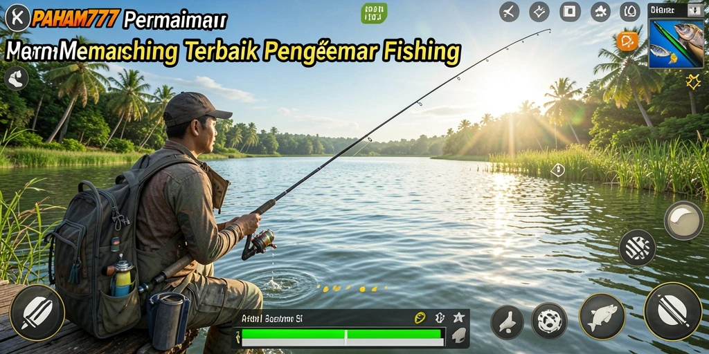 Tampilan gameplay seru di PAHAM777 dengan pengalaman memancing yang mendebarkan.