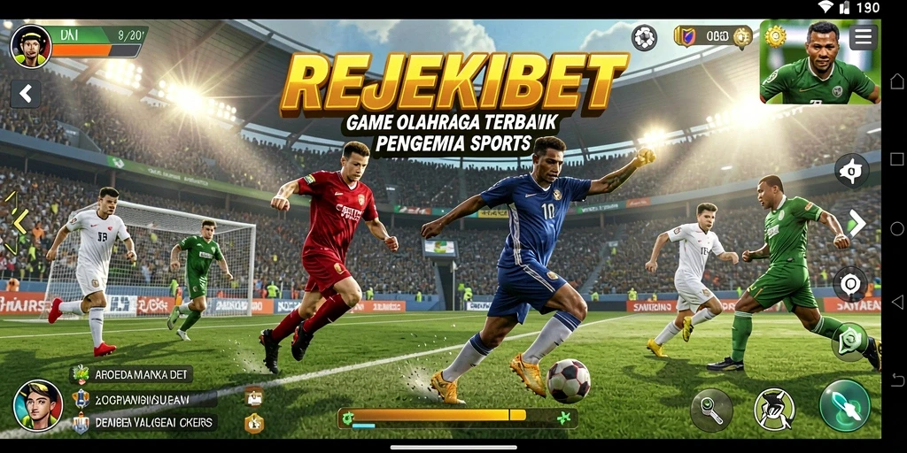 Tampilan gameplay seru dari REJEKIBET menunjukkan aksi olahraga yang menegangkan.