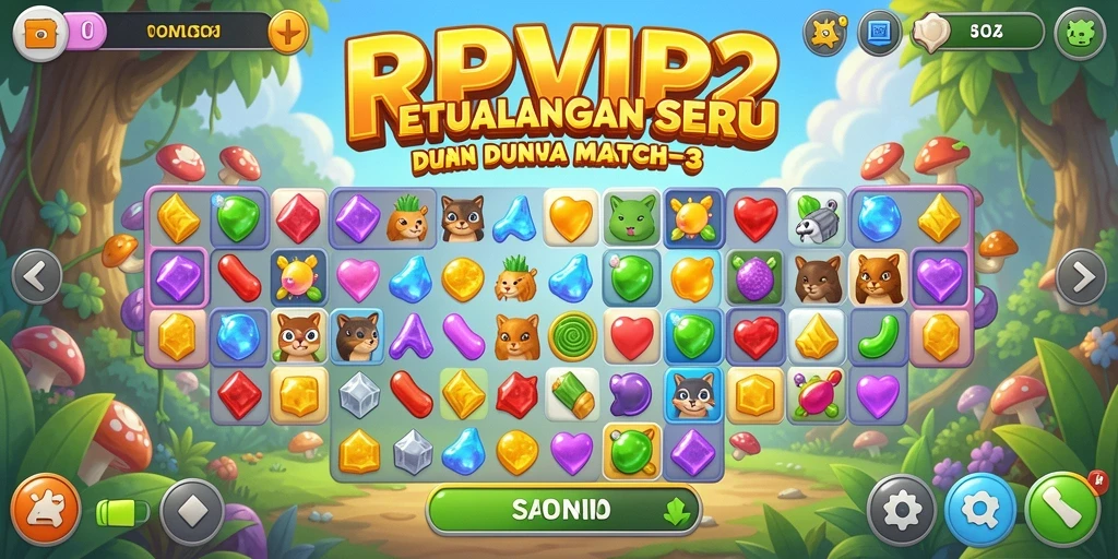 Tangkapan layar RPVIP2 menampilkan gameplay seru dari permainan Match-3.