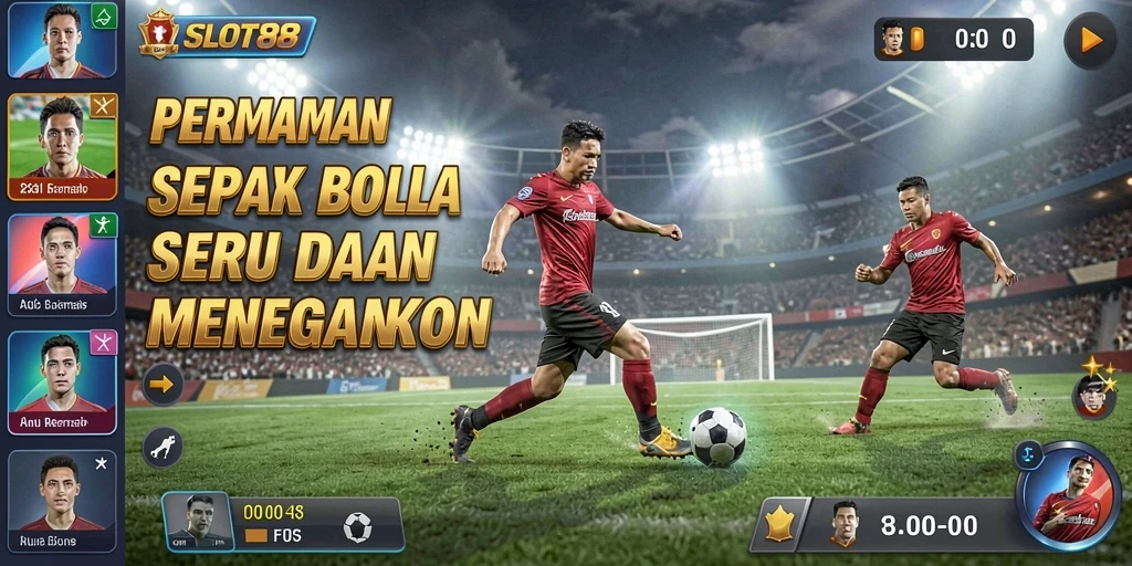 Tampilan menarik dari permainan sepak bola di SLOT88.