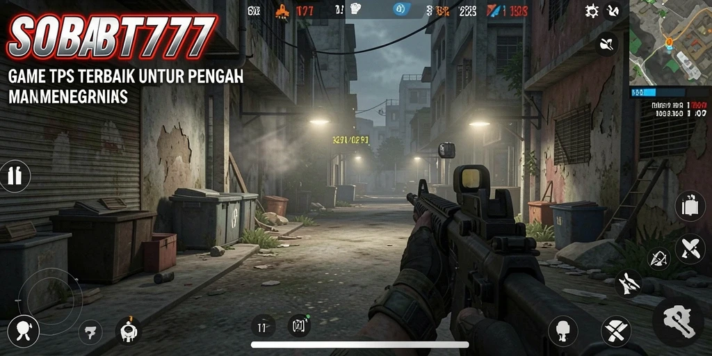 Screenshot SOBAT777 menampilkan aksi intens dalam gameplay TPS.