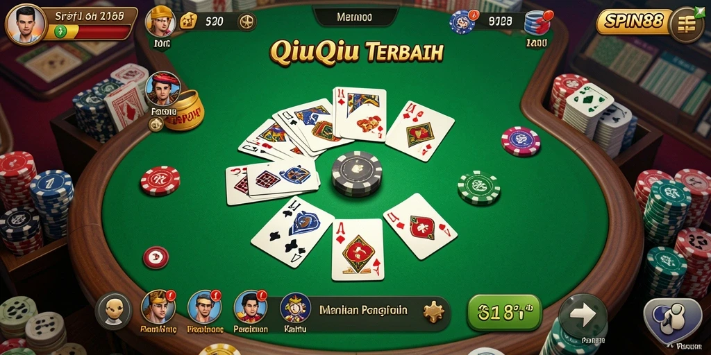 Screenshot gameplay SPIN88 yang menampilkan keseruan bermain QiuQiu.