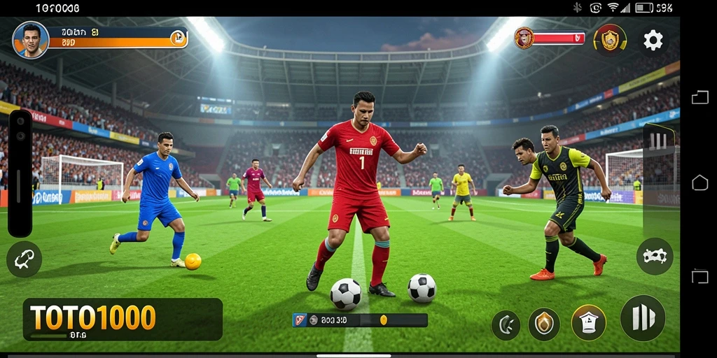 Tangkapan layar gameplay TOTO1000 yang menampilkan aksi olahraga seru.