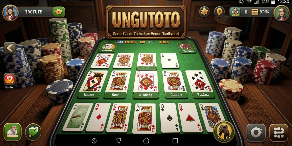 Tampilan gameplay Gaple yang seru dan mendebarkan di UNGUTOTO.