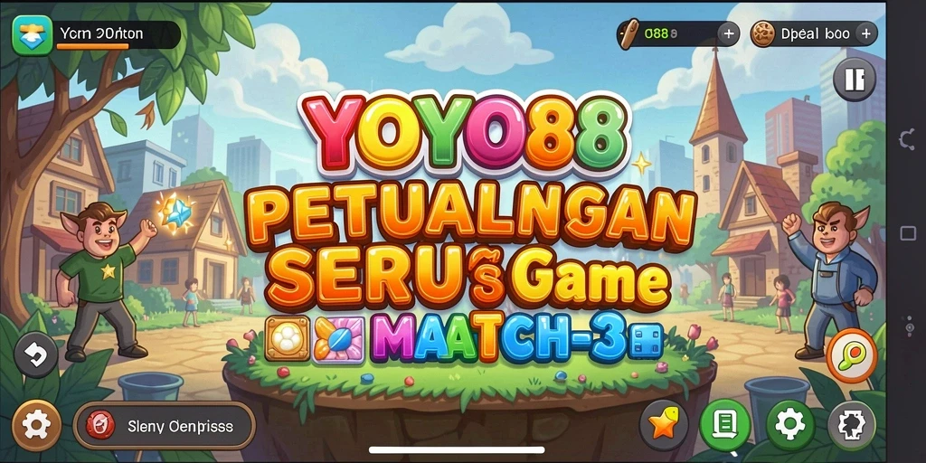 Tangkapan layar <strong>YOYO88</strong> menampilkan aksi mencocokkan dalam permainan Match-3 yang seru.